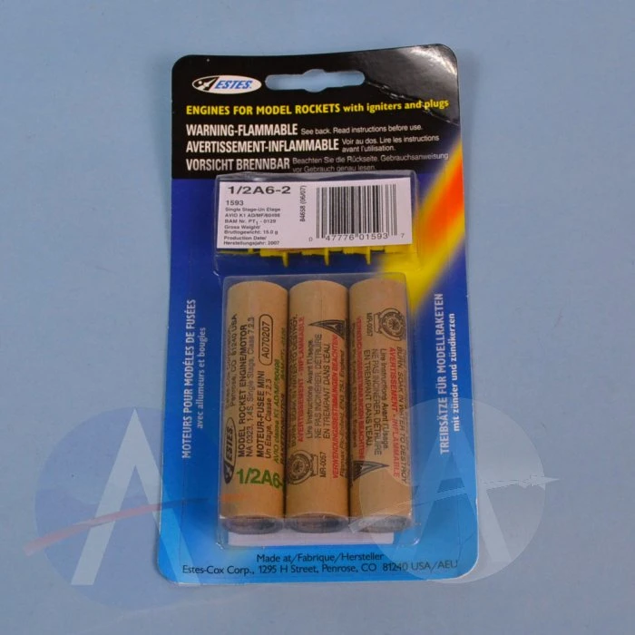 Estes Motors - 1/2A6-2 3 Estes Motors - 1/2A6-2